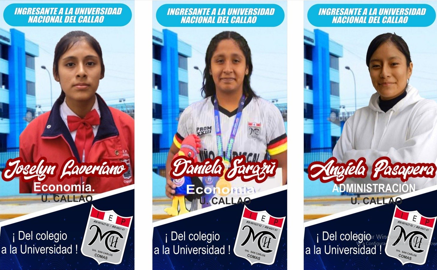 Estudiantes con medallas